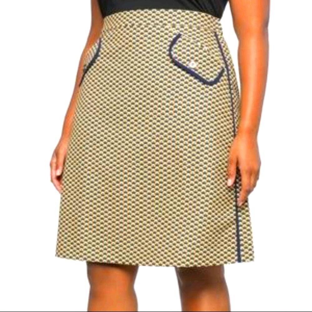 ELOQUII Yellow & Blue Mod Skirt Size 24